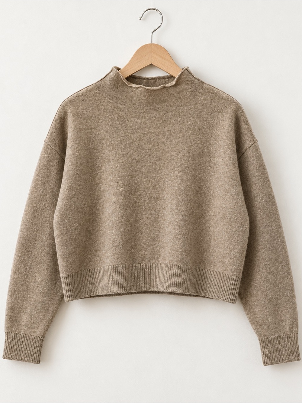 Pilcro 100% Cashmere Beige Mock Neck Sweater Size S